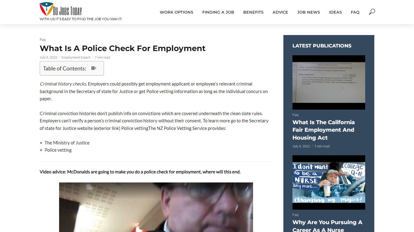 What Is A Police Check For Employment | Bd Jobs Today